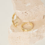 Large Double Hoop Gold Earrings