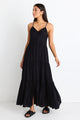 Lilibet Black Strappy Button Front Maxi Dress