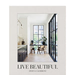 Book cover of 'Live Beautiful' by Athena Calderone with a interior design photo on a white background