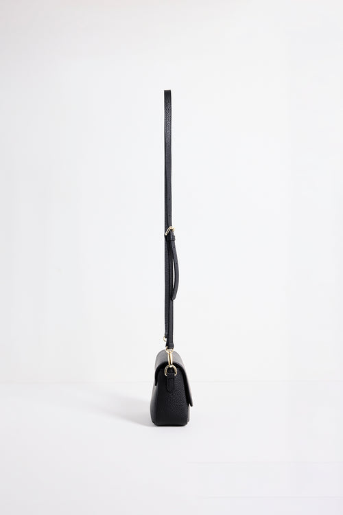 Black Leather Small Crossbody Bag