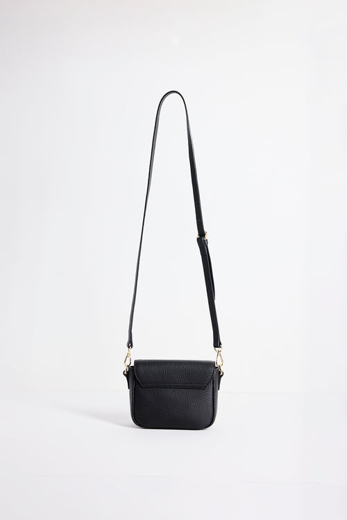 Black Leather Small Crossbody Bag