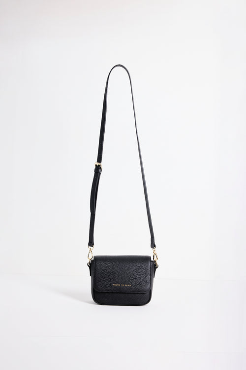 Black Leather Small Crossbody Bag