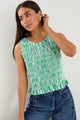 Lonely Green Stripe Shirred Shell Top