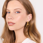 Long Gold Plate Ribbon Earring