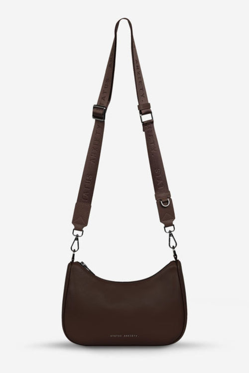 brown leather bag
