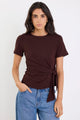 Loop Chocolate Knot Front Short Sleeve Top