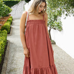 Louella Terracotta Louella Strappy Maxi Dress WW Dress By Rosa.   