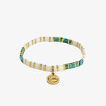 Love Cream Gold Turquoise with Gold Charm Bracelet ACC Jewellery Love Lunamei   