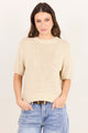 Loveable Oat Tape Yarn Knit Tee