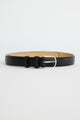 Luna Black Leather Silver Buckle Belt