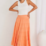 Lyrical Melon Cotton Voile Multi Tiered Maxi Skirt WW Skirt Ivy + Jack   