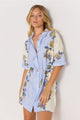 Lucia Blue Floral Mini SS Shirt Dress