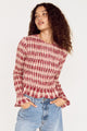 Anouk Wine Check Shirred LS Top