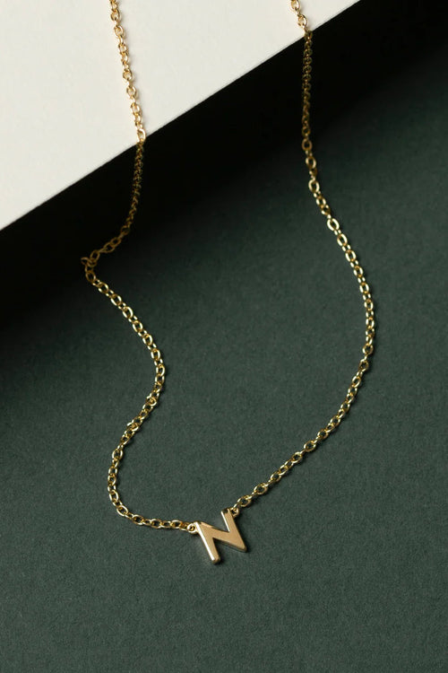 gold necklace with initial