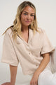 Meander Cream Linen Boxy SS Shirt