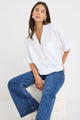 Meander White Linen Boxy SS Shirt
