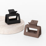 Medium Brown Black 2 pc Matte Clip Set