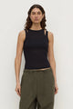Mika Black Jersey Layered Tank