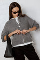 Mirage Grey Marle Fluffy Crewneck Cardigan