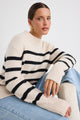 Monogram Oat Black Stripe Funnel Neck Jumper