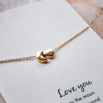 Moon + Heart 14k Gold Plate Necklace