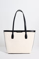 Natural Canvas Black Trim Tote Bag