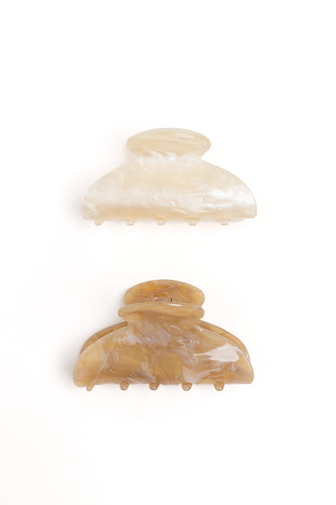 Neutral Pearl Acrylic Set of 2 Claw Clips