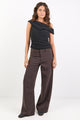 Fierce Chocolate Low Rise Stretch Wide Pants