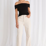 Juniper Ecru High Waist Wide Leg Jean