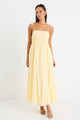 Offshore Butter Shirred Cotton Strappy Maxi Dress