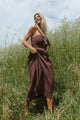 Carli Coffee Strapless Maxi Dress