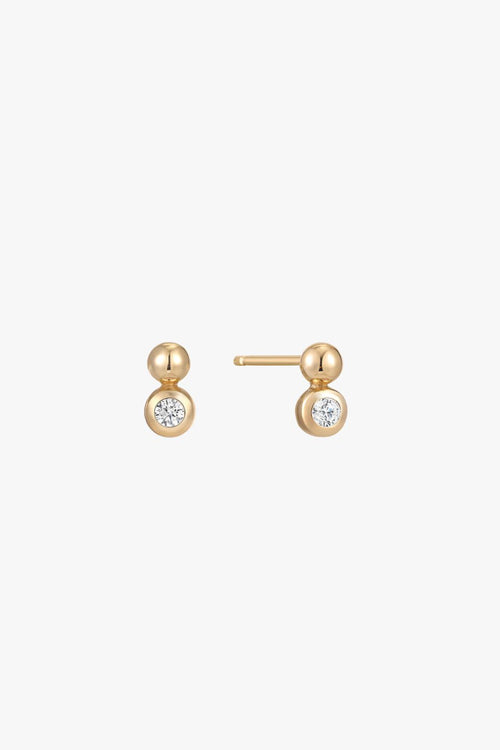 Orb Sparkle Gold Stud Earrings ACC Jewellery Ania Haie   