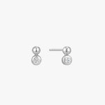 Orb Sparkle Silver Stud Earrings ACC Jewellery Ania Haie   