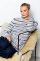 Orbit Blue Multi Funnel Neck Long Sleeve Space Dye Jumper