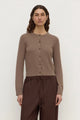 Orina Dark Sand Cotton Cashmere Cardigan