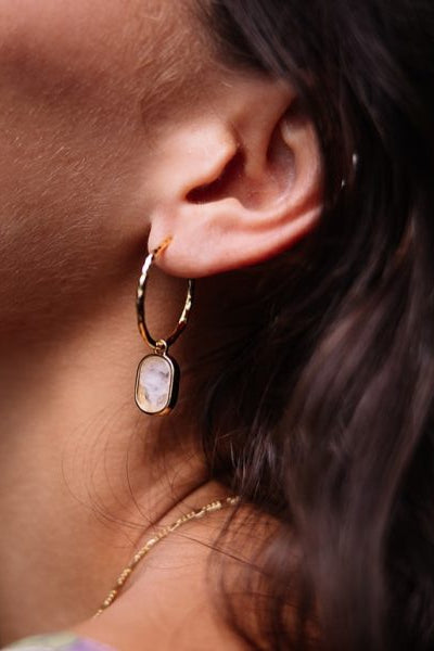 gold hoop dangle earring