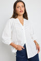 Ornamental White Lace Insert Pintuck SS Shirt