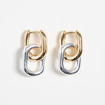 gold and silver earring 