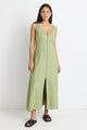 Panama Moss Sleeveless Button Front Midi Dress