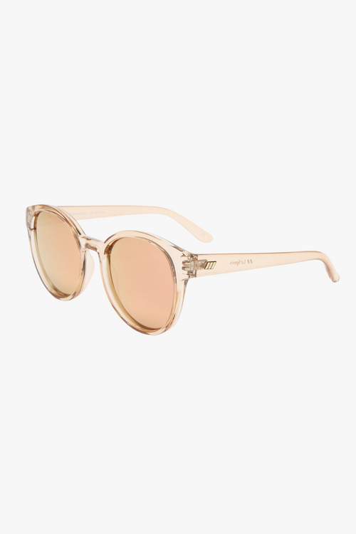 Round Clear Tan Sunglasses