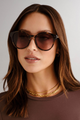 Paramount Round Milky Tort Brown Gradient Lens Sunglasses