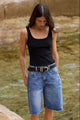 Academy Deep Blue Denim Barrel Shorts