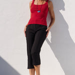 Reckon Black Stretchy Capri Pants