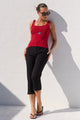 Reckon Black Stretchy Capri Pants