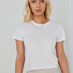 Pepper White Longer Baby Cotton Elastane Tee WW Tee Love Lulu   