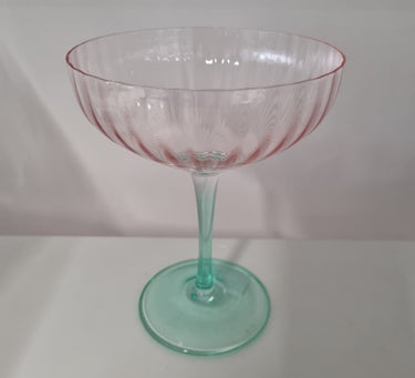 Ripple Pink Green Martini Glass