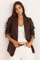 Pillar Chocolate Linen 2 Button Blazer