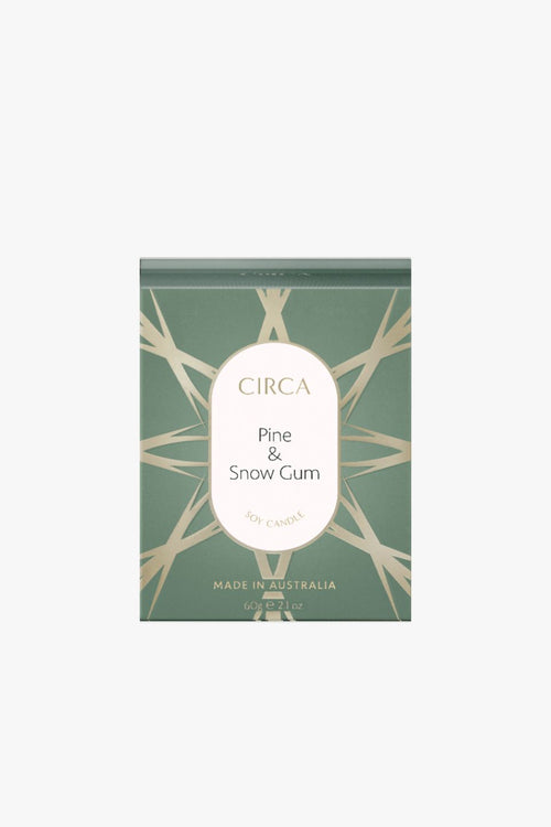 Pine + Snow Gum 60g Soy Candle HW Christmas Circa Home   