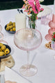 Pink Ripple Wide Champagne Wine Glass