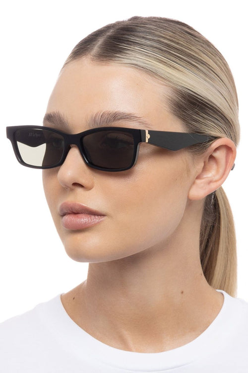 Plateaux BlackRectangle Khaki Mono Lens Sustain Sunglasses ACC Glasses - Sunglasses Le Specs   